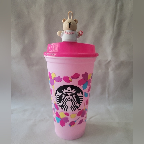 Starbucks Japan Exclusive SAKURA 2024 Cherry Blossom Reusable Cup with Bearista - Picture 1 of 5